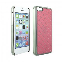 iPhone 5C Star Diamond Chrome Case (Pink)